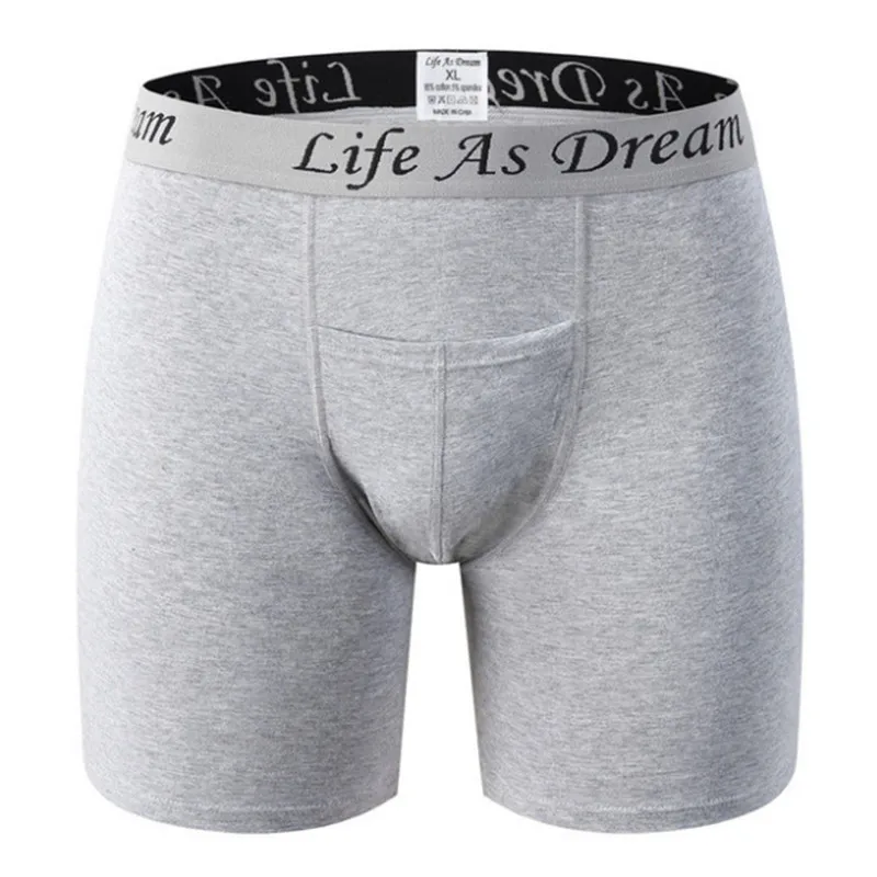 

New Quality Guaranty Mens Cotton Lengthened Underpants Double Inner Crotch More Hygienic And Healthier Panties In Black & Grey