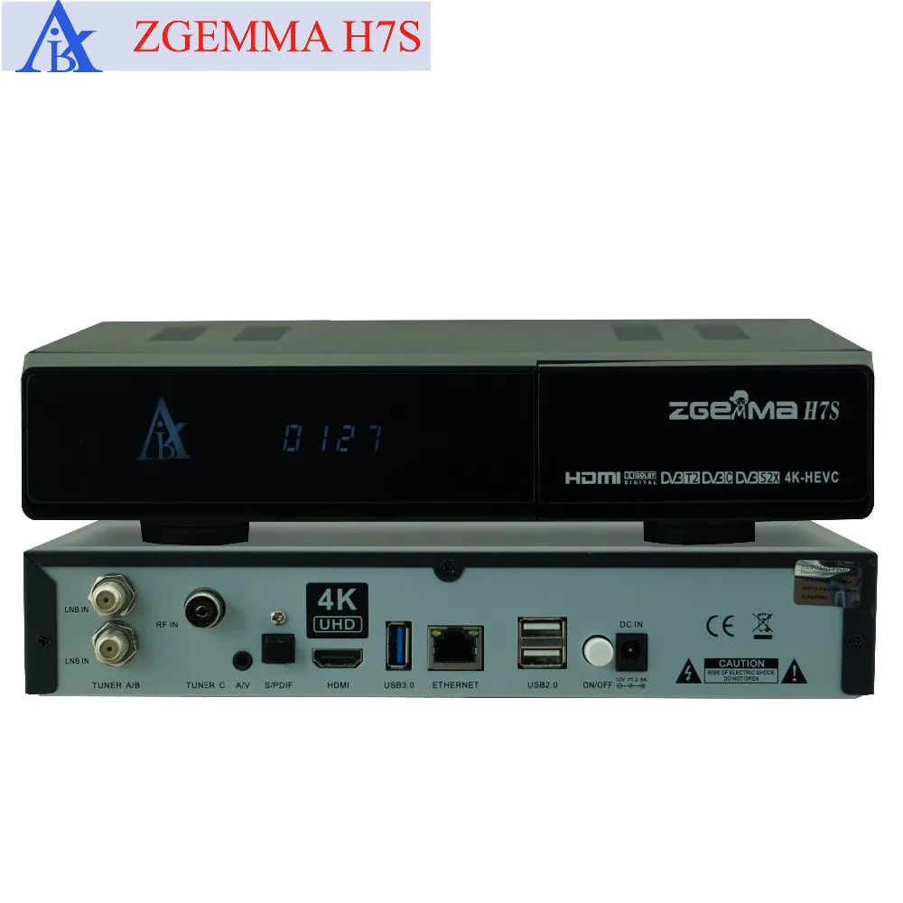 ТВ приемник zgemma h7s 4k ultra hd twin dvb s2x/s2 + t2 & c поддержка мультипотока и ci plus|dvb c|dvb t2hd tv