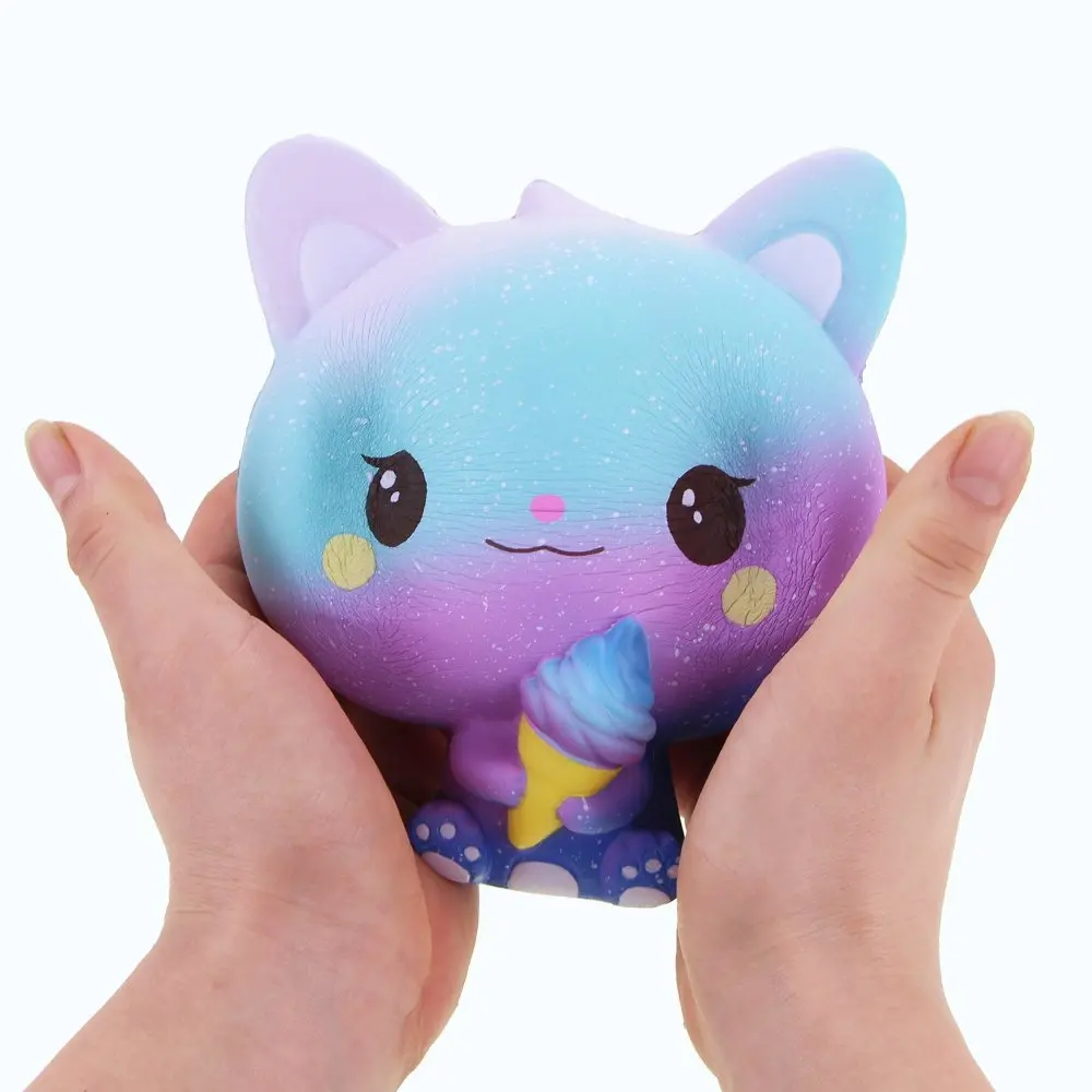 Новый Радужный мультяшный мороженое Кошка Китти Мягкий медленно