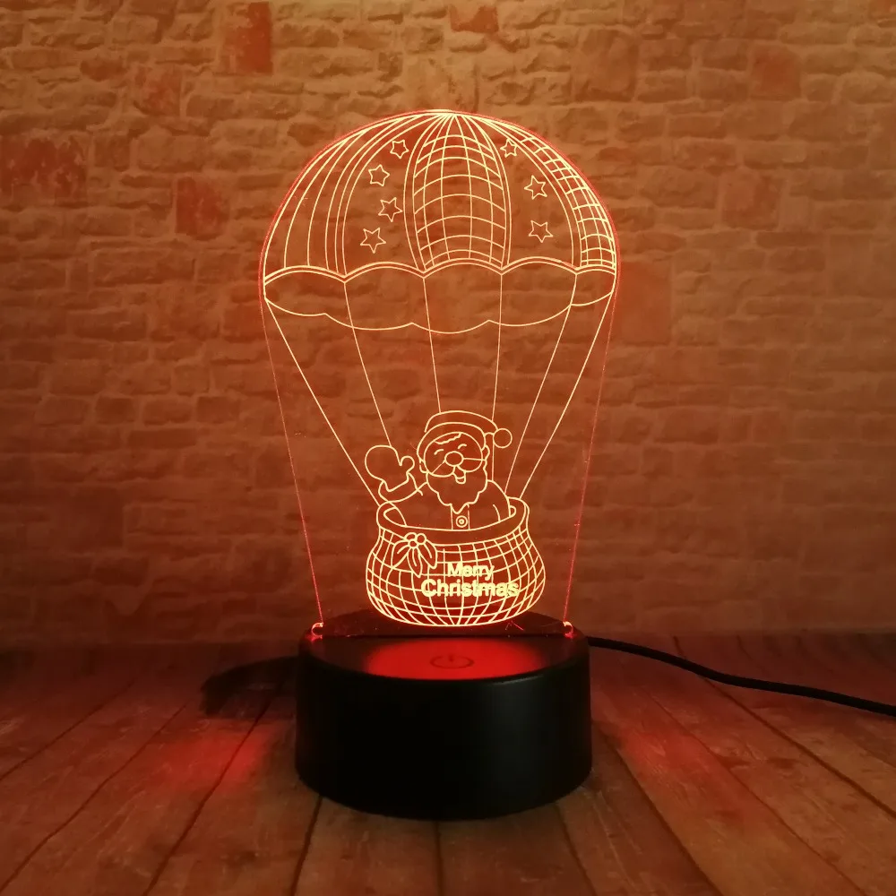 Санта-Клаус под воздушный шар 3D светодиодные ночные светильники красочный