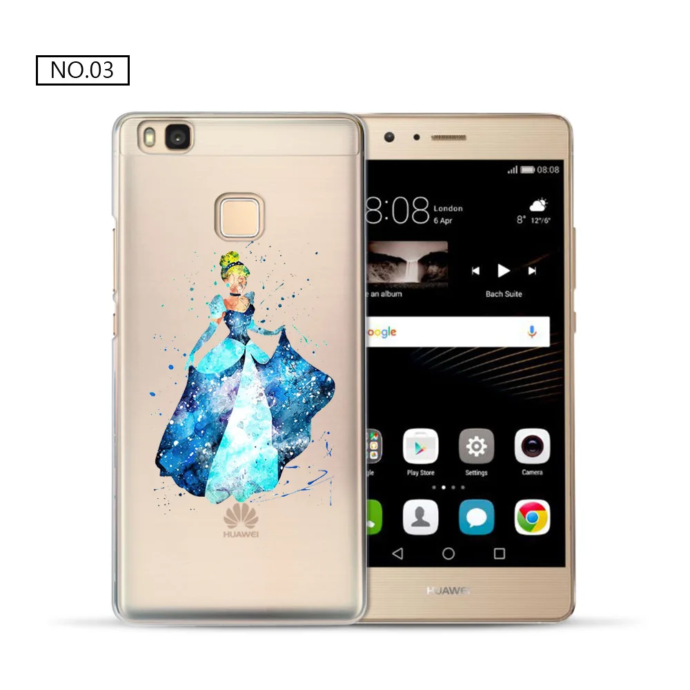 Новинка 2017 года поступления русалка шаблон для Coque Huawei P9 Lite случае принцесса