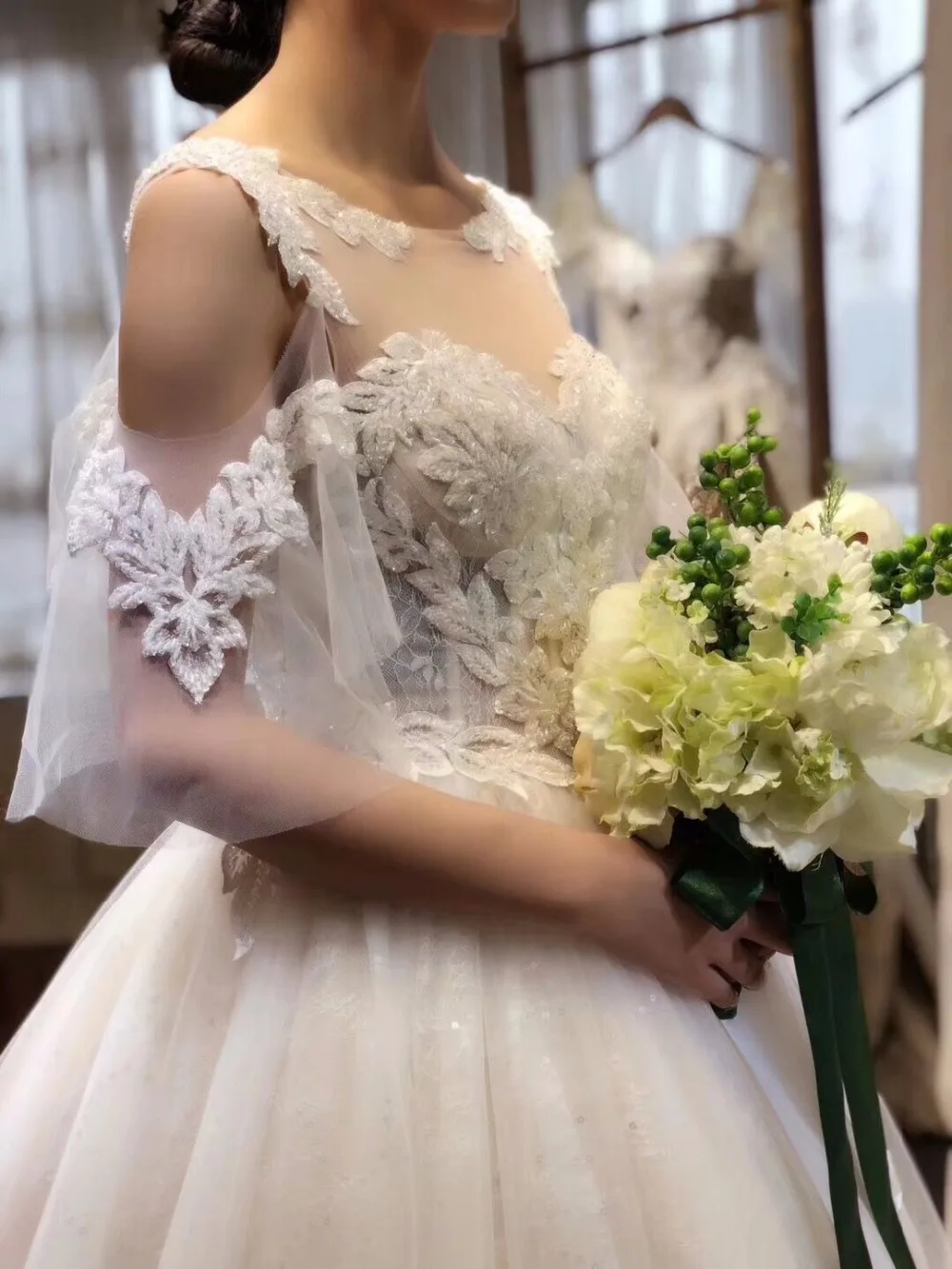 Vestidos de novia Новые Романтические свадебные платья 2018 роскошное кружевное фатиновое