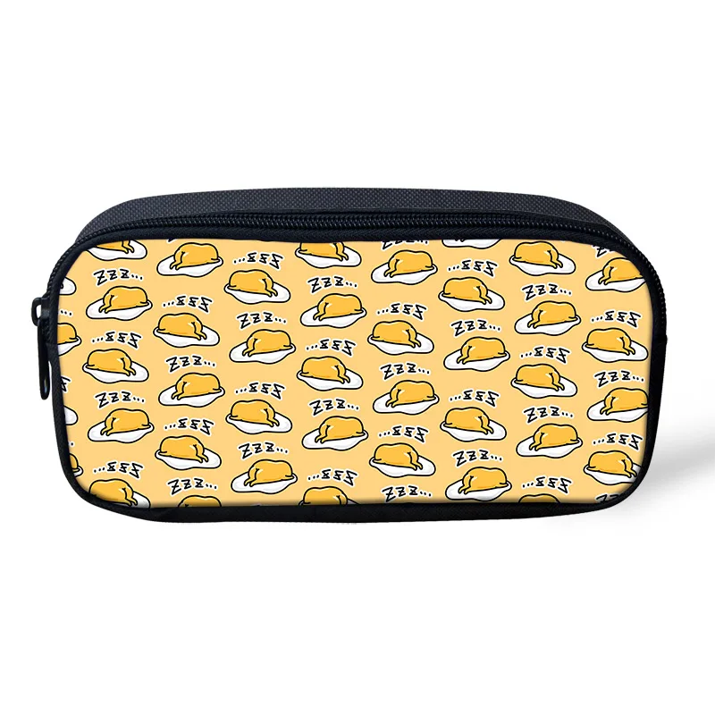 ThiKin Cute Yellow Gudetama Pen Bags Anime Cosmetics Portable Zipper School Pencil Case Storage Pouch Stationery | Багаж и сумки