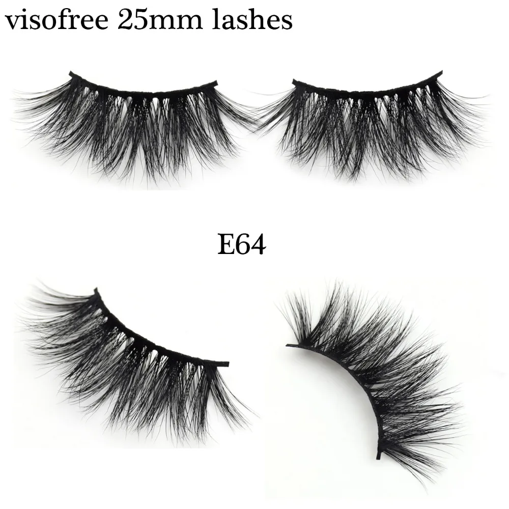

Visofree Mink Eyelashes 25MM Lashes Dramatic Volume False Eyelashes Makeup 3D Mink Lashes Eyelash Extension 5D Fake Lashes E64