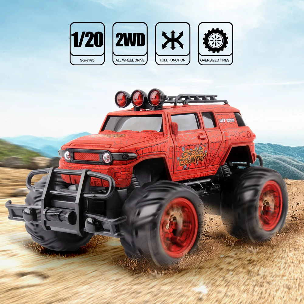 GizmoVine 1/20 Радиоуправляемая машина для бега по пересеченной местности Радиоуправляемая машина 27 МГц Monstertruck внедорожные Машинки Игрушки для детей