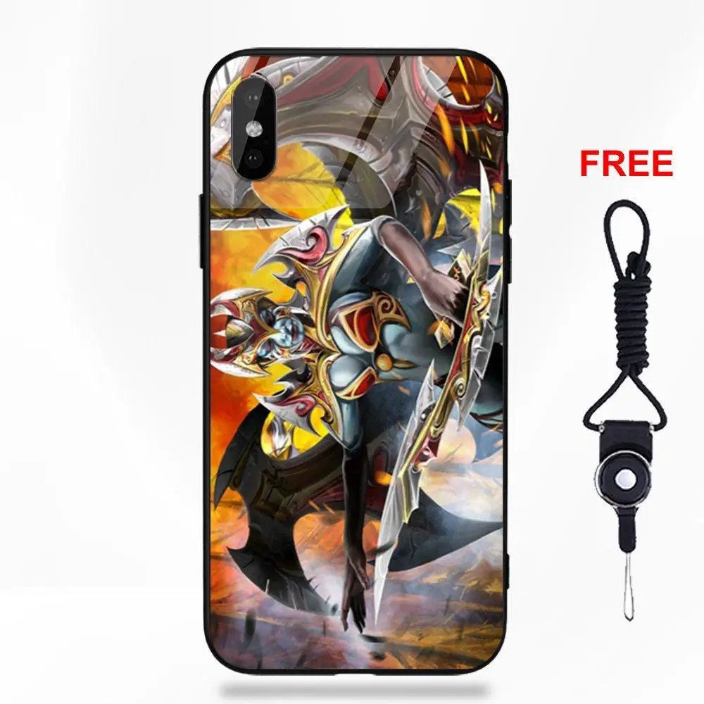 Vvcqod рисунок мягкий ТПУ чехол + закаленное стекло акаша королева боли Dota 2 для Apple