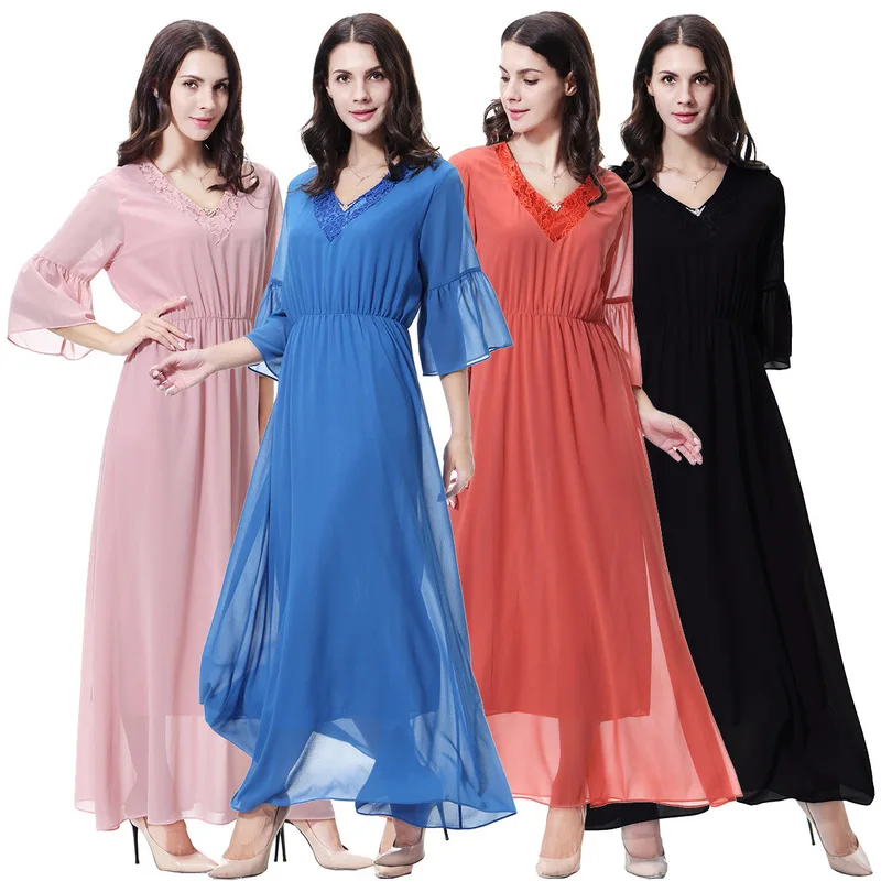 Caftan Продвижение взрослых полиэстер шифон Формальные нет 2018 мусульманская