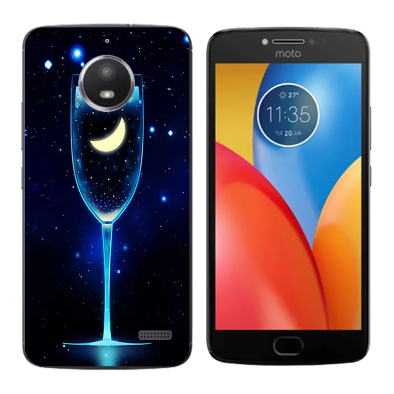 Чехлы для Motorola Moto E4 с золотой печатью 5 0 "силиконовый телефон XT1766 XT1763 чехол E