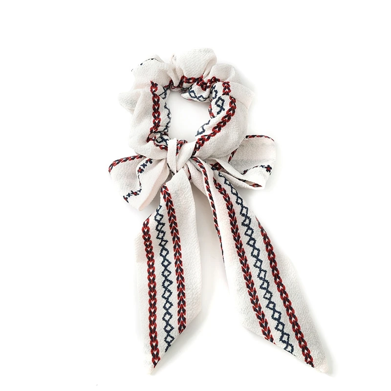 Винтажное кольцо для волос с принтом женщин в богемном стиле бант веревочная