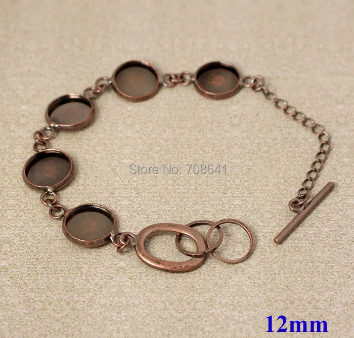 12 мм античный медный позолоченный латунный круглый ободок лоток пустые Кабошон