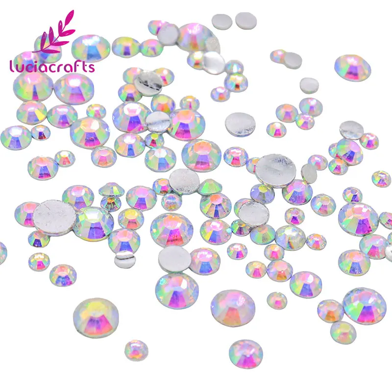 Lucia crafts 400 шт. 2 мм 6 смешанные кристаллы AB из смолы круглые стразы G0207|flatback rhinestones|ab