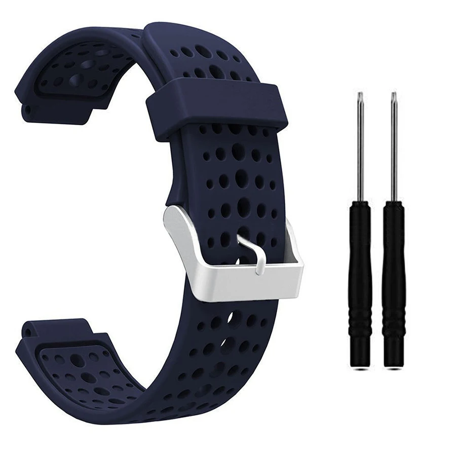 dark blue-A Силиконовый резиновый ремешок для часов Garmin Forerunner 220 230 235 620 630 735XT сменный ремешок для часов браслет+ инструмент - Цвет: dark blue-A