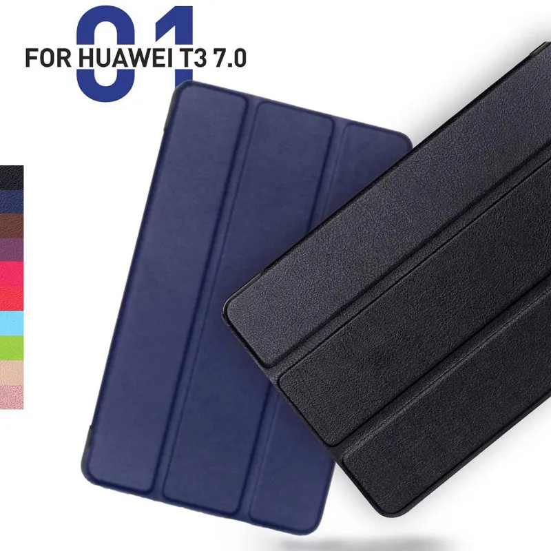 Умный чехол из искусственной кожи для huawei MediaPad T3 7,0 BG2-W09, чехол для планшета Honor Play Pad 2 7,0, чехол для планшета+ пленка+ ручка