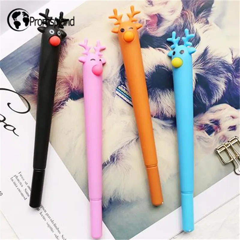 100PCS Pere David's Deer Gel Pen Animals Gels Office School Supplies Students Girls Gifts 0.5mm Stationery Canetas 15.5cm | Канцтовары