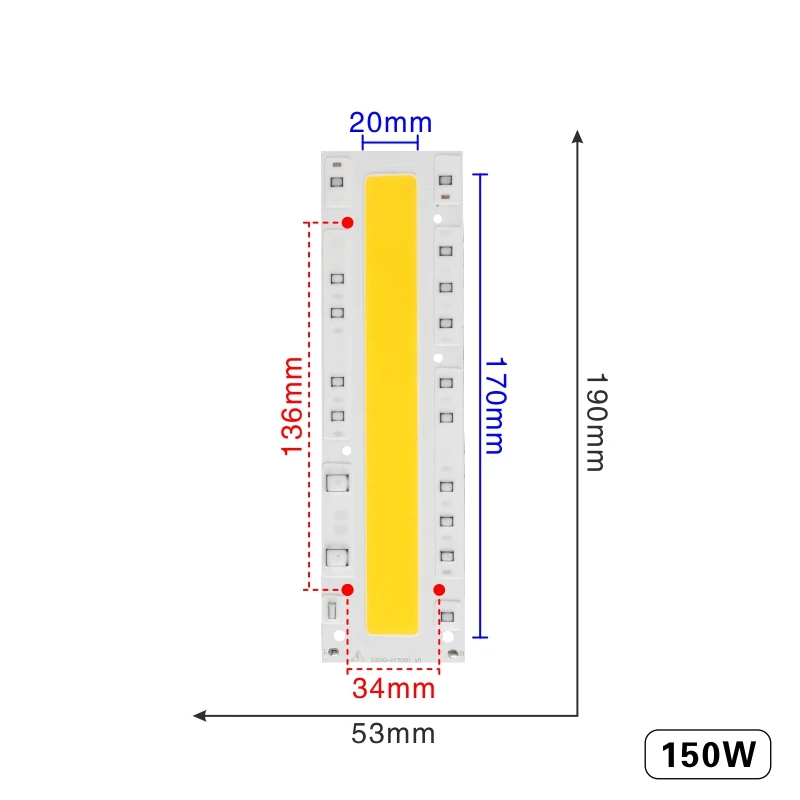 150W LARZI светодиодный COB лампа Чип 30 Вт 50 Вт 70 Вт 100 Вт 120 Вт 150 Вт AC 220 В 110 В IP65 Smart IC подходит для DIY светодиодный прожектор холодный белый теплый белый - Испускаемый цвет: 150W
