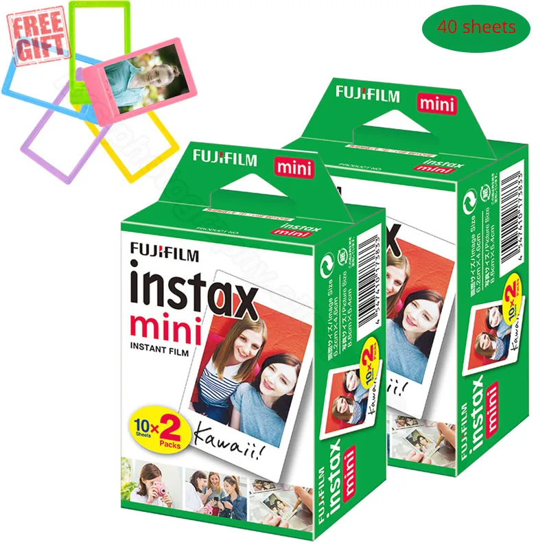 40 sheets-frames Fujifilm Instax Mini 9 мгновенная белая пленка+ 5 цветов рамка набор для Instax Mini 9 8+ 7s 70 90 25 камера SP-2 SP1 Liplay принтер - Цвет: 40 sheets-frames