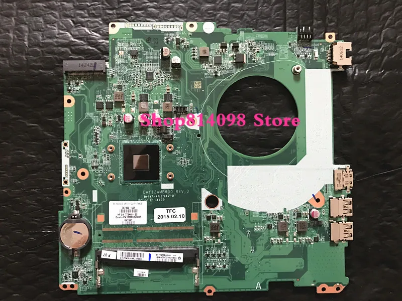 

767420-501 767420-001 DAY12AMB6D0 For HP 17-F Laptop Motherboard with N2830 ,All functions GOOD