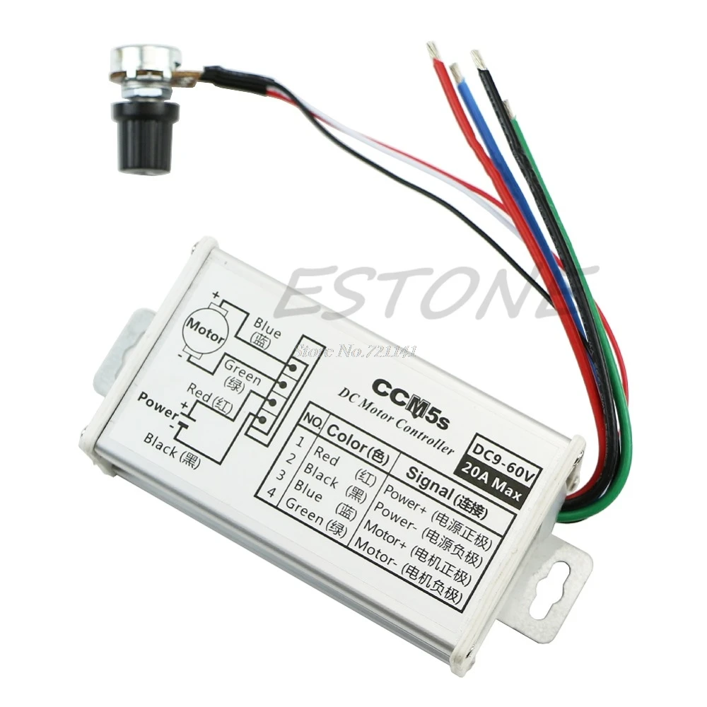 DC 9V 12V 24V 48V 60V 20A контроллер скорости двигателя драйвер регулятора PWM 25KHz Dropship|pwm 12v|pwm
