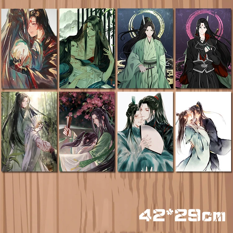 Giancomic 8 шт. Mo Dao Zu Shi плакаты Wei Wuxian прозрачная фигурка древности аниме постеры DIY