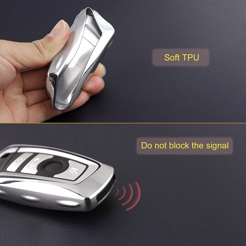 Car Silver TPU Remote Key Case Cover Protective Part For BMW 6 Series 2012-2017 | Автомобили и мотоциклы
