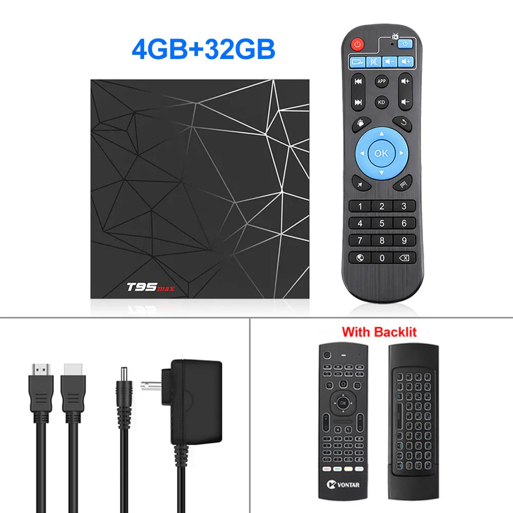 4G32G MX3 air mouse 6 K Android 9,0 Smart ТВ коробка T95 Макс 2 GB/4 GB Оперативная память 32 ГБ/64 GB Allwinner H6 4 ядра H.265 USD3.0 2,4G Wi-Fi Декодер каналов кабельного телевидения Media Player - Цвет: 4G32G MX3 air mouse
