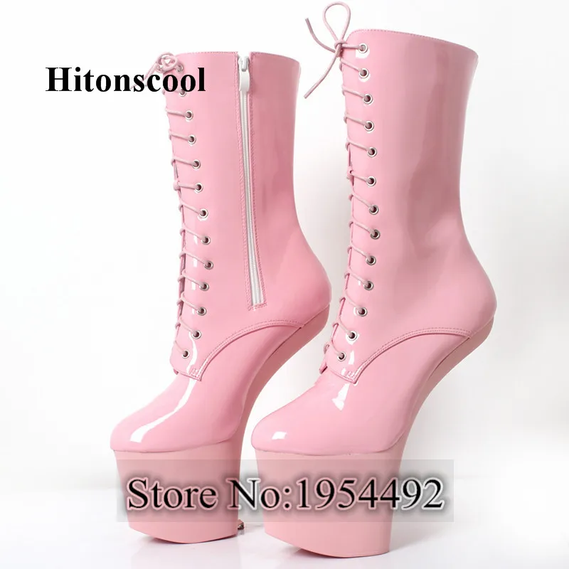 Сексуальные ботинки Heelless 20 см на высоком матовом каблуке женские Gaga короткая