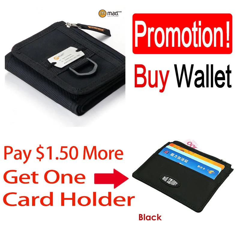Pay USD1.5 More Get Новинка 201ㄞ года Дизайн Trifold Мужской Для мужчин мальчик коротких кошелек повседневные Черные молодых Новинка Дизайнер деньги нейлон портмоне ID карман чехол - Цвет: Pay USD1.5 More Get