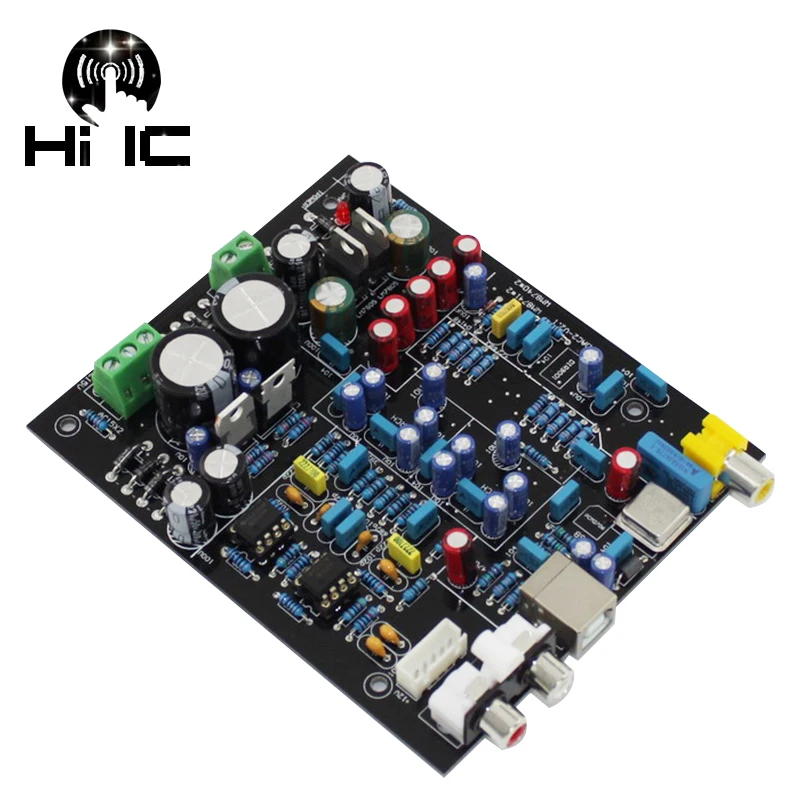 HIFI без потерь коаксиальный USB DAC декодер доска 2 * WM8740 + PCM2706 Поддержка 16 бит 48