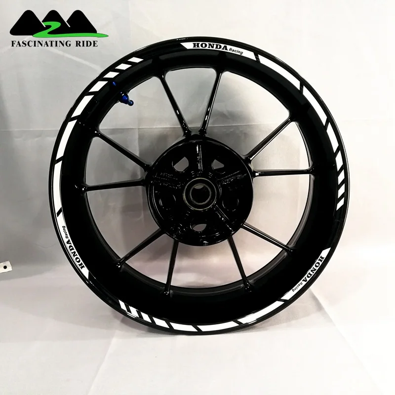 08 Для honda CBR1000RR 600R 300R CBR650F мотоциклы колеса наклейки водонепроницаемый Светоотражающие Обода наклейки передние и задние пользовательские внутренний обод - Цвет: 08