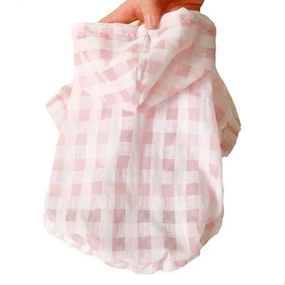 Pink stripe Летняя Солнцезащитная Одежда для собак, дышащая куртка для питомцев, милая цветная футболка для щенков, костюм для питомцев из полиэстера, XS-XL, DOGGYZSTYLE - Цвет: Pink stripe