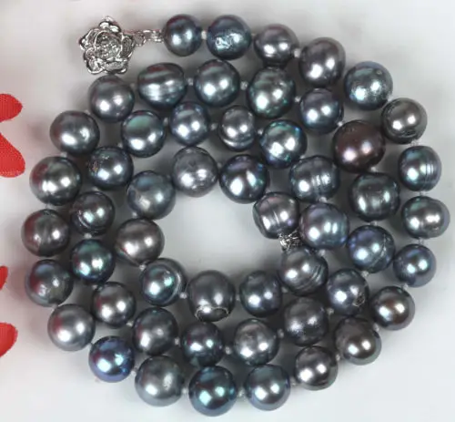 8 мм черный цвет в стиле барокко культивированный пресноводный жемчуг ожерелье