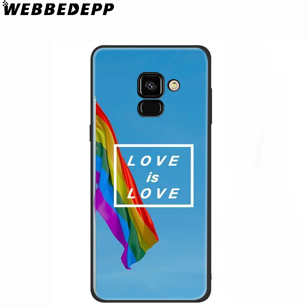WEBBEDEPP Love Is LGBT Радужный силиконовый чехол для Samsung Galaxy A3 A5 A6 A7 A8 A9 A10 A20 A30 A40 A50 A70 M10 M20 M30