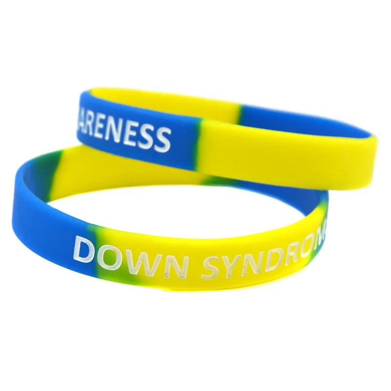 OBH 1PC Down Syndrome Awareness Silicone Rubber Wristband Subsection Color | Украшения и аксессуары