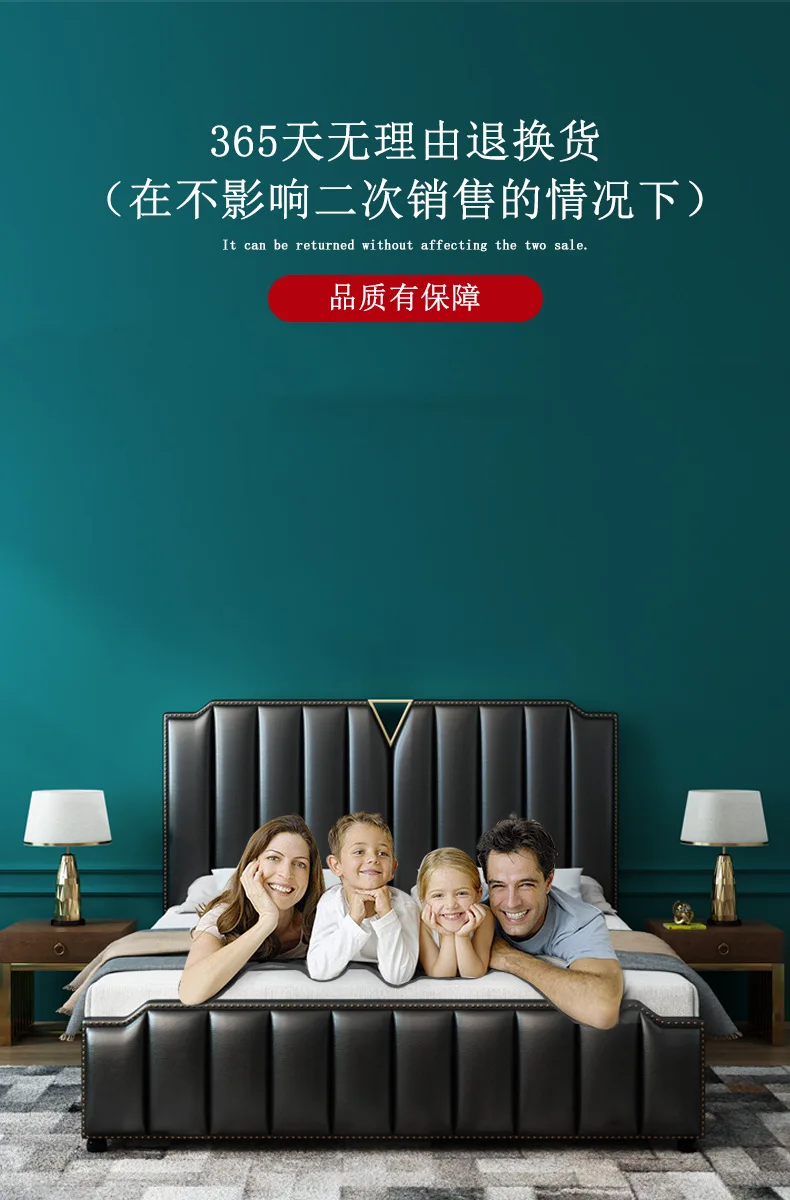 Easylive домашний простой европейский светильник из натуральной кожи, роскошная мебель для спальни