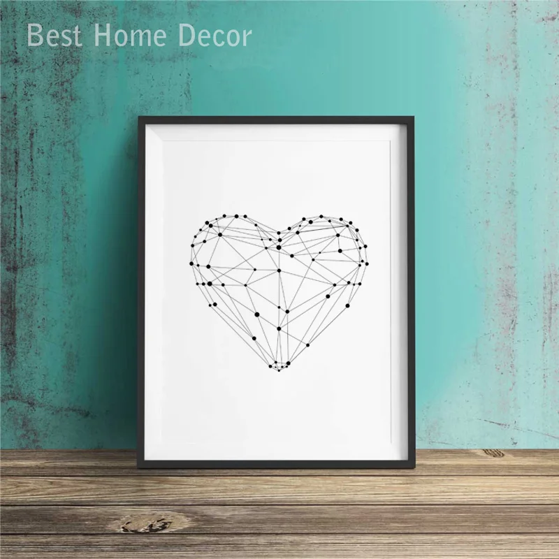 В форме сердца плакат для детской изящной художественной бумаги Геометрическая