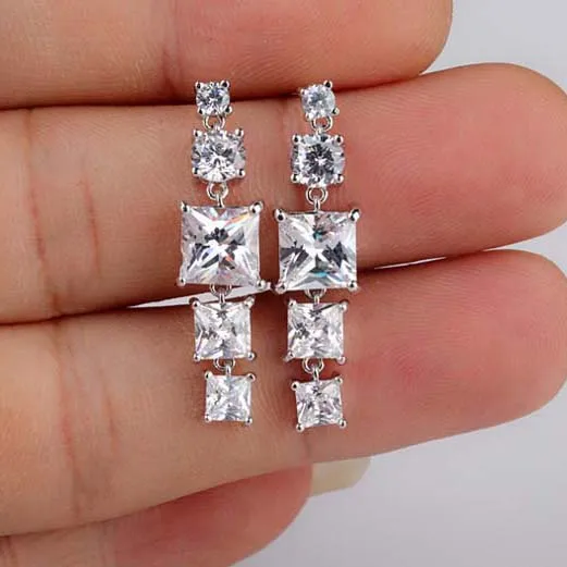 

Модные корейские серьги из циркония, серьги из стерлингового серебра, качественные персонализированные серьги с мозаикой из циркония