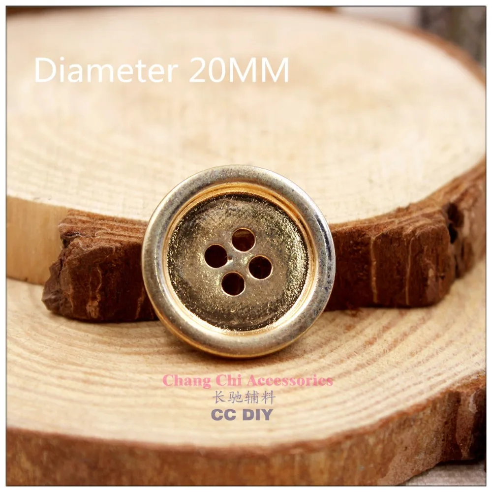 

1572117,20 мм 10 шт, золотистые металлические пуговицы, Классическая модная одежда для дорожки-diy для материалы ручной работы