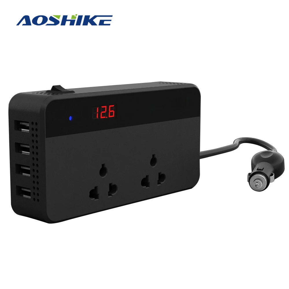 AOSHIKE автомобильный инвертор 12 В 220 200 Вт 4 USB Инвертор модифицированный