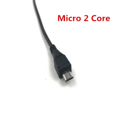 Micro 2 core 1 шт. Micro Mini USB Мужской Разъем Кабель питания 5Pin Черный зарядный разъем передачи данных с 1 метровым проводом - Цвет: Micro 2 core