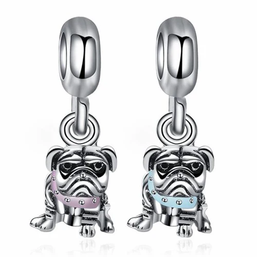 Хит продаж бусины из эмалированного сплава Angry Pug Dog кулон подходят для брендовых