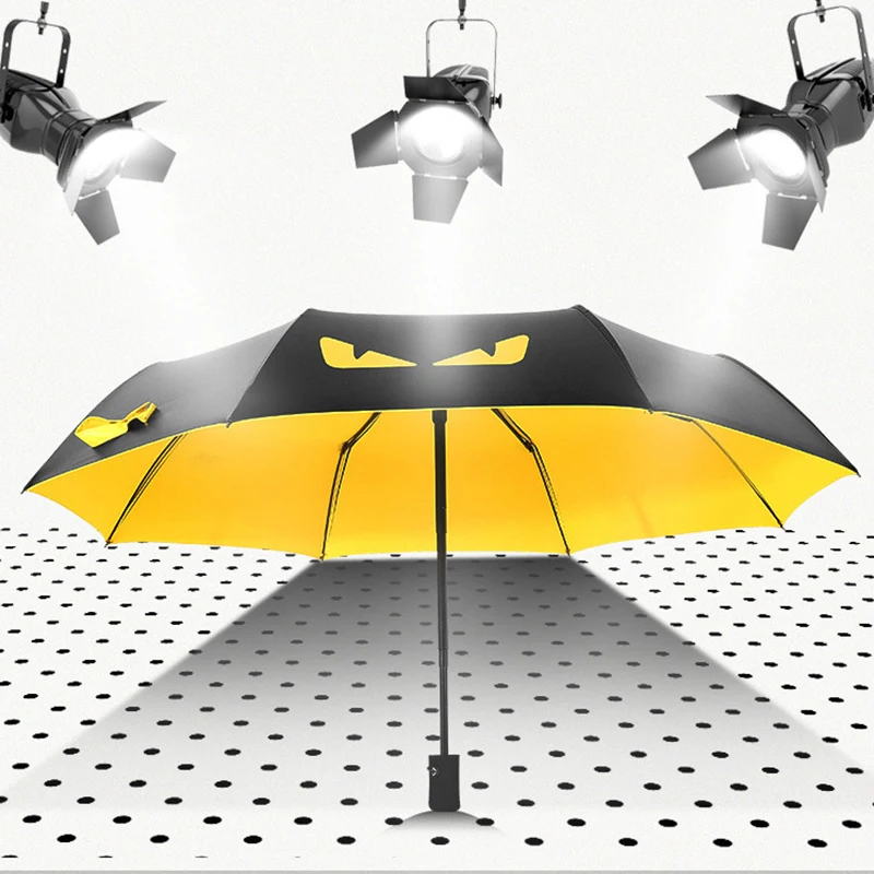 Little Devil Male and Female Folding Umbrella Black Plastic Dual-use Sunscreen Anti-UV | Дом и сад