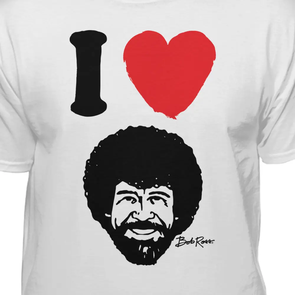 Bob Ross I Heart/футболка топ бесплатная доставка футболка забавная хлопковая крутая