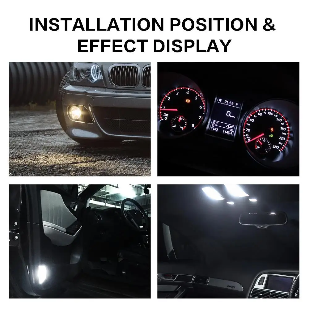 Oslamp 10pcs T10 LED Car Light with Porcelain Plug 12V White License Plate Lamp Dashboard Door Turn Signals | Автомобили и