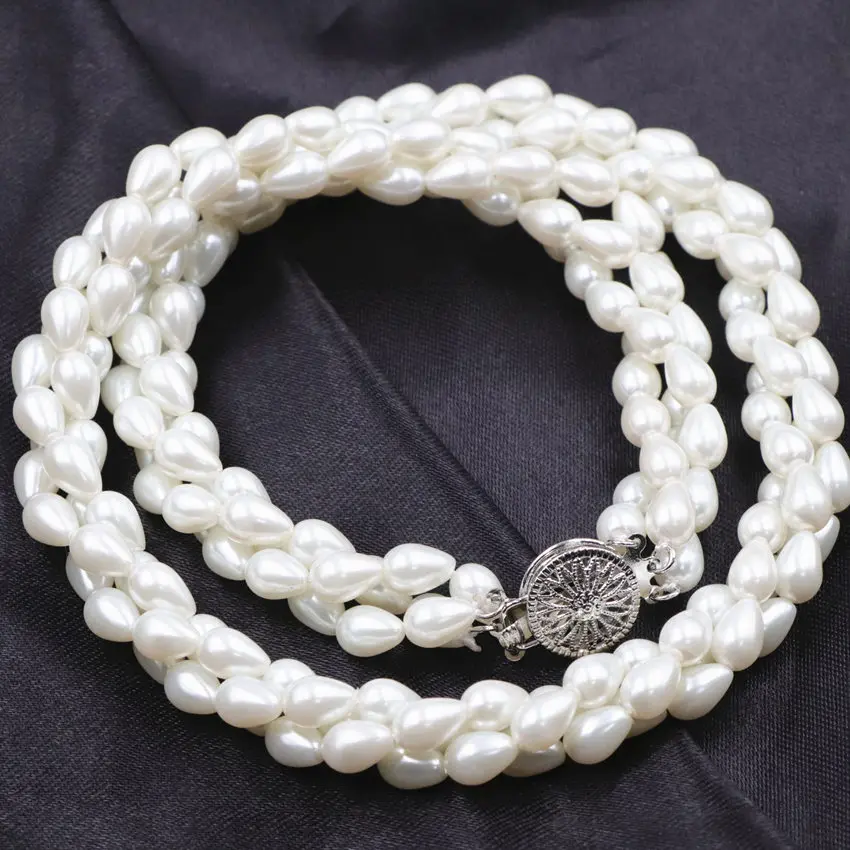 Fashion Simulated Pearl Beads Necklace Water Drop Twining Layers Choker Necklaces Jewelry Minimal Girlfriend Wedding Gift A739 | Украшения