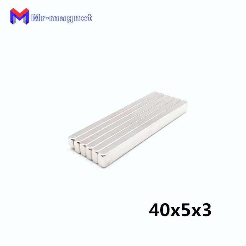 

60Pcs 40x5x3mm Super Powerful Neodymium Magnet Block Permanent NdFeB Strong Cuboid Magnetic Magnets 40mm x 5mm x 3mm