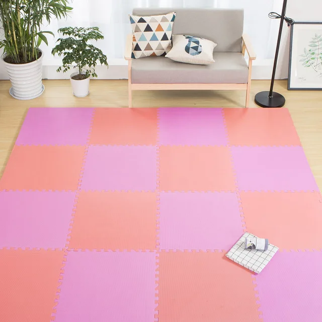 pink and red 16pcs 30*30cm Baby EVA Foam Puzzle Play Mat /kids Rugs Toys Carpet for Childrens Baby Exercise Floor Tiles - Цвет: pink and red