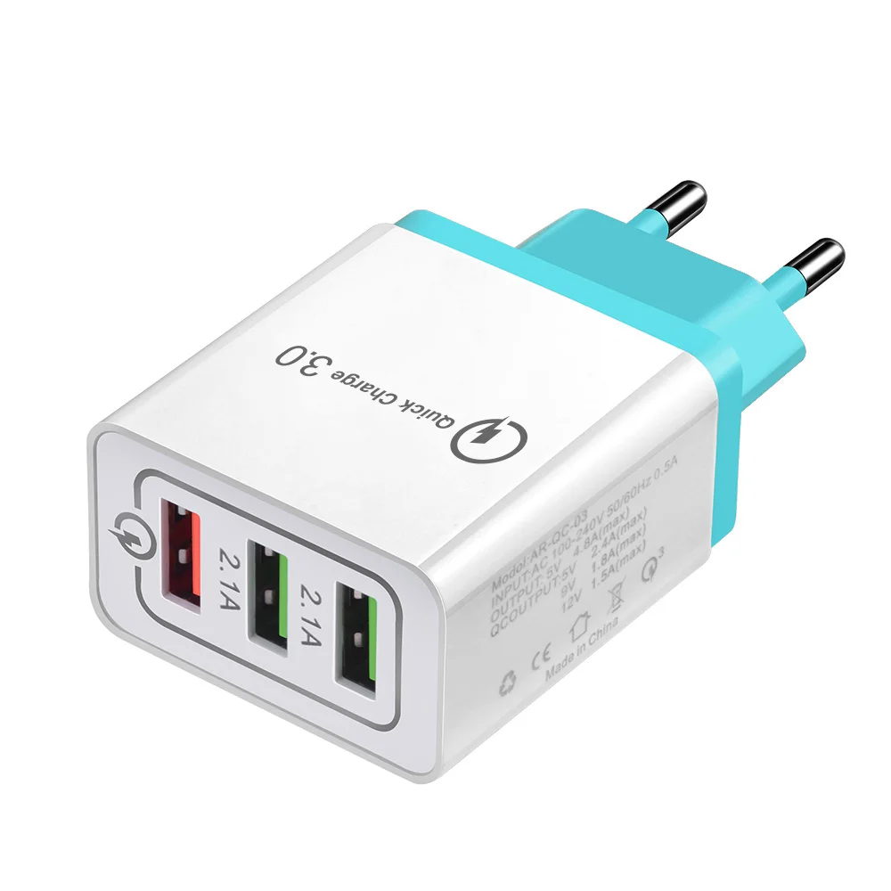 green Олаф Быстрая зарядка 3,0 USB зарядное устройство для телефона для iPhone 6 7 8 X XS max быстрое настенное зарядное устройство для Samsung S8 S9 Xiaomi mi 8 Huawei - Тип штекера: green