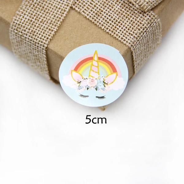 5cm Blue 50 шт./лот Единорог конфеты Наклейка на мешок декор для вечеринки в честь Дня рождения Дети спасибо Розовый Единорог DIY Подарочная коробка стикер s упаковочные материалы - Цвет: 5cm Blue