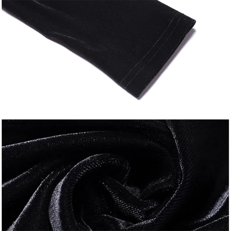 

Autumn Winter Women Dresses 2018 New Slim Mid-Long Large Size Female Dresses Long Sleeve Gold Velvet V-Neck Ladies Dresses Cw587