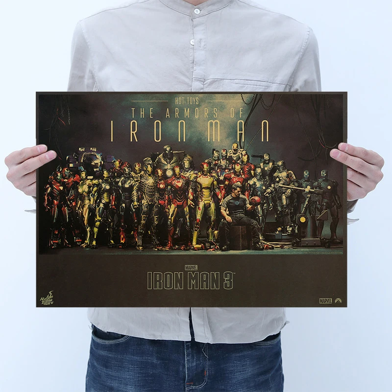1 шт. фильм Marvel плакат Железный человек #2 #3 # крафт бумага Ретро домашняя спальня